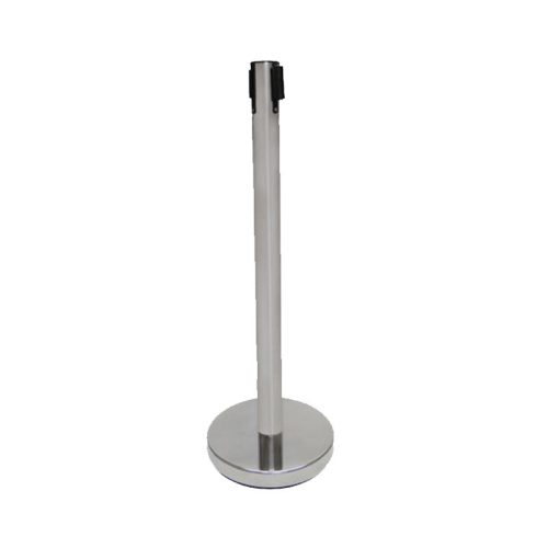 Pedestal Cromado Com Fita Retrátil Preta